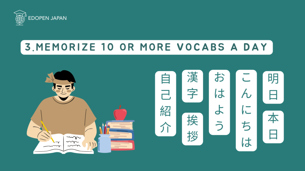 "Add new Japanese vocabulary every day" - EDOPEN JAPAN