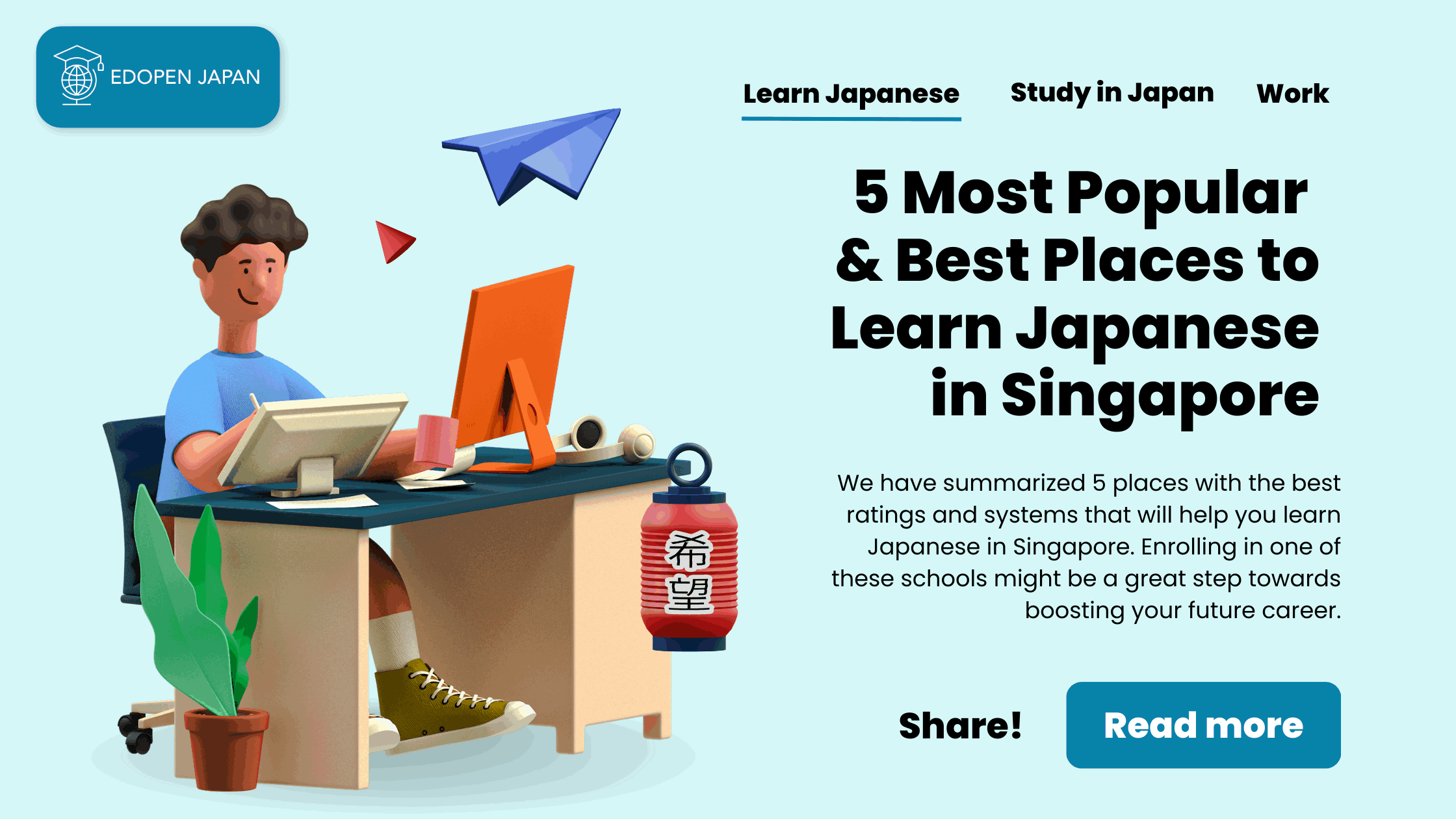5 Most Popular & Best Places to Learn Japanese in Singapore - EDOPEN Japan