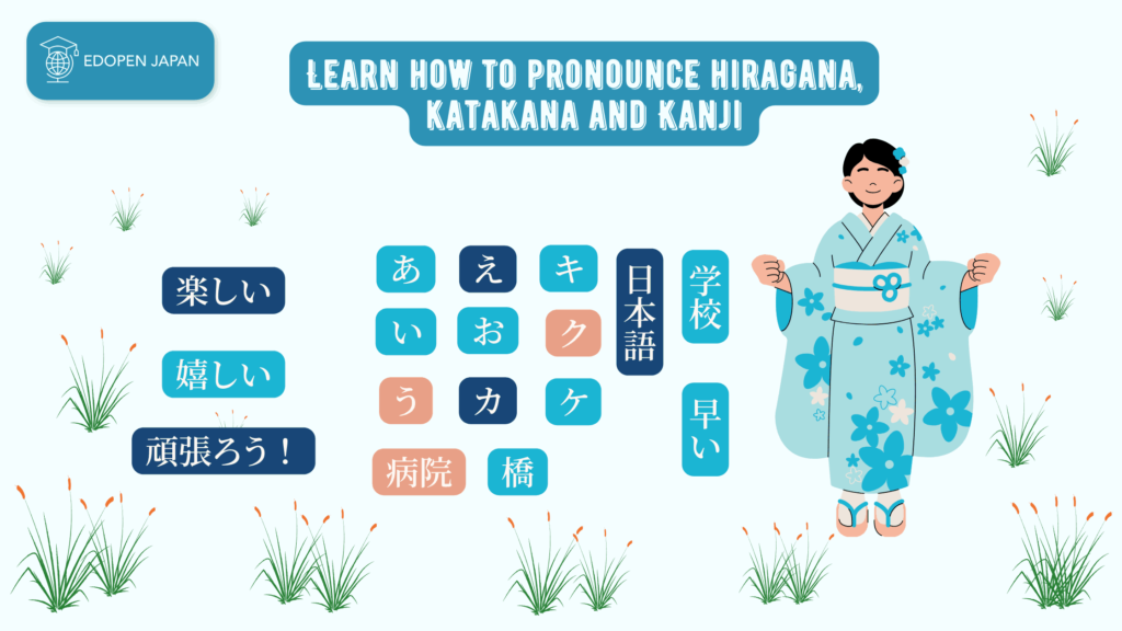 Learn how to pronounce hiragana, katakana and kanji at first - EDOPEN Japan